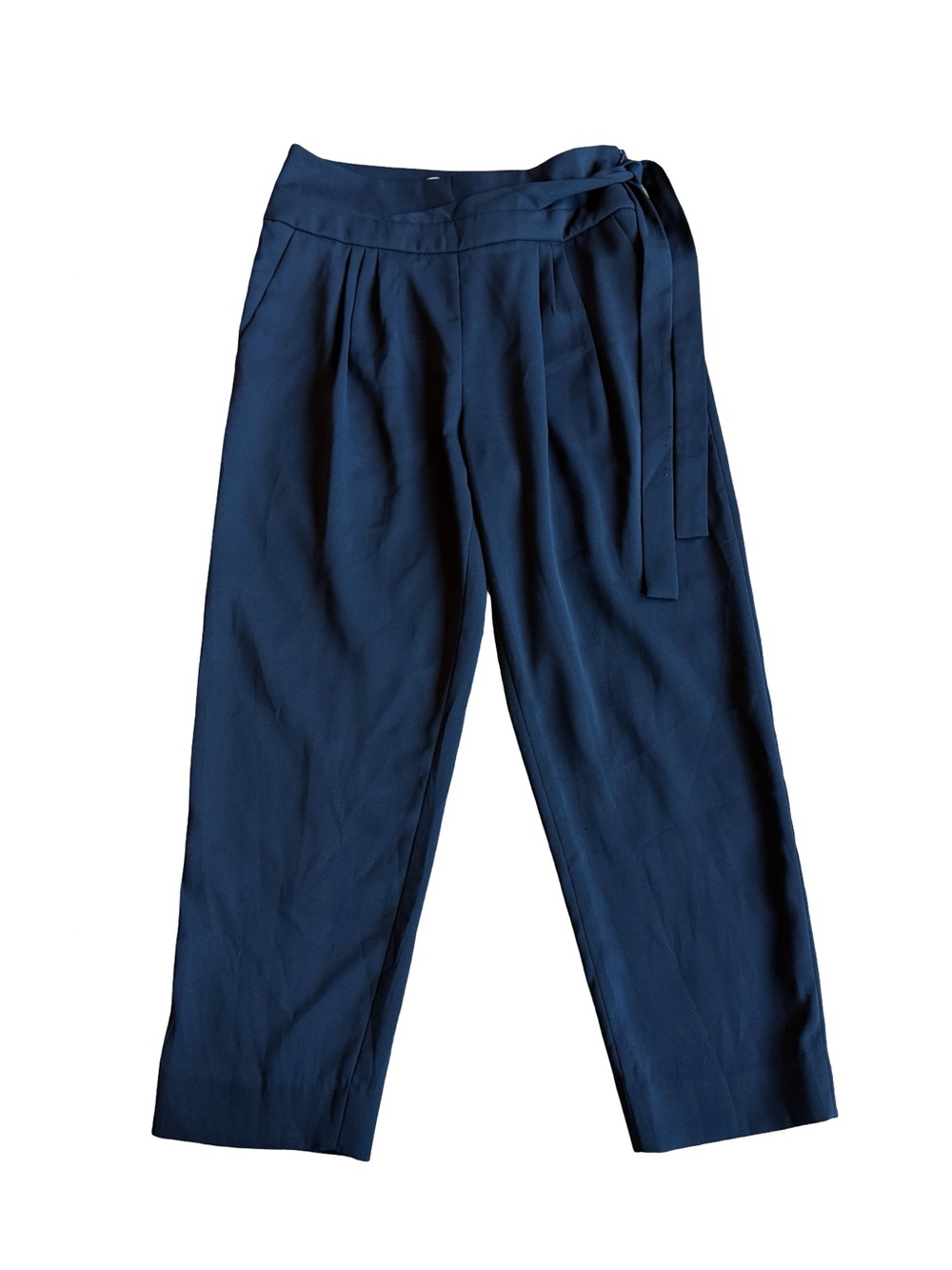 Diane Von Furstenberg Navy Blue Slacks Trousers Pants Cropped Length Size 8